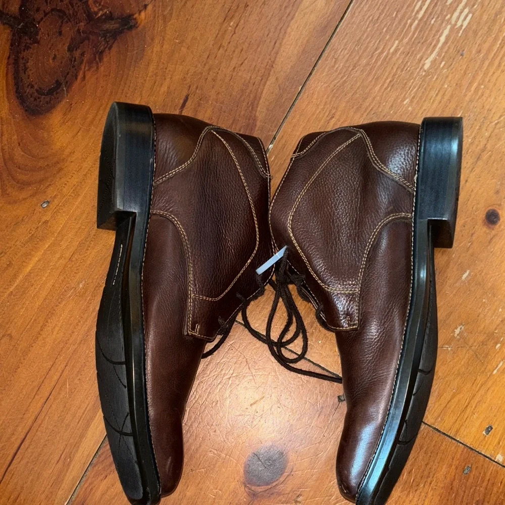 Alfani Dark Brown Chukka Soft Leather Boots Sz 10.5